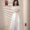 Vestido Branco Pequeno de Alta Qualidade para Menina, Certificado, Vestido para Registro de Casamento, Vestido Simples de Comprimento Médio para Uso Diário