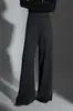 Chaleco de punto suelto adelgazante con cuello alto apilado estilo francés y pantalones rectos de pierna ancha para otoño-invierno, modelo nuevo de nicho 2026