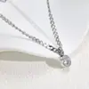 Collar de Acero de Titanio con Borla y Diamantes de Venta Caliente al por Mayor Transfronterizo, Cadena para Clavícula de Nicho de Lujo Ligero, Doble Color Oro y Plata, Mayorista que No se Desvanece