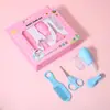 Conjunto de Cortador de Unhas para Bebê de Comércio Exterior Aspirador Nasal para Bebê Cortador de Unhas Escova de Dentes para Dedo Conjunto de Limpeza para Bebê de Cinco Peças