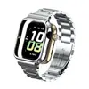 Adecuado para correa de Honor Watch 5, Pulsera sólida de tres eslabones de acero inoxidable con carcasa de metal, Correa para reloj Honor 5
