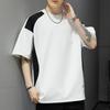 Camiseta de manga corta con cuello redondo de talla grande para hombre, top versátil, nueva camiseta de verano 2024, holgada y sencilla, de media manga para hombre