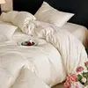 Conjunto de 4 peças jacquard escovado 100% algodão classe A anos 60 Miranda alta contagem 100% algodão puro estilo lençol com elástico roupa de cama s