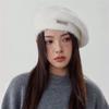 Fábrica de Boinas de Mohair En Stock Tejida para Cabeza Grande Sombrero de Artista para Mujer, Otoño e Invierno Venta al por Mayor Boina de Lana