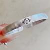 Pulsera de plata de ley 9999 pura para mujer, pulsera de plata tailandesa con forma de corazón de loto y Sutra, pulsera de plata abierta con nicho, pulsera sólida y sencilla, regalo
