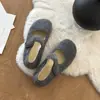 Zapatos Mary Jane de Lana Estilo Coreano Reductores de Edad Zapatos de Algodón Estilo Otoño/Invierno Con Terciopelo Adicional Suela Suave Antideslizante Zapatos Individuales Peludos Versátiles para el Viaje Diario