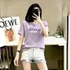 Camiseta de Manga Corta para Mujer Transfronteriza, Nuevo Estilo Casual Simple de Verano, Top Versátil Estampado Estilo Coreano, Sudadera para Mujer