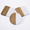 Posavasos Mármol Cuadrado y Redondo Empalmado Madera de Acacia Posavasos Vajilla de Mesa de Café Manteles Individuales Posavasos Aislantes Fábrica de Madera Venta al por Mayor