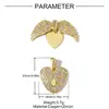 Trébol de cuatro hojas Corazón Mariposa DIY Cobre Circonita Colgante de Collar Amor de Pareja Margarita Ángel Adorno Abrible