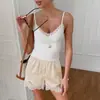 2026 Nuevo Diseño Camisola de Encaje Tejido Cintura Elástica Pantalones Cortos de Satén Ropa de Casa Pijamas Estilo Europeo y Americano