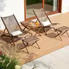Silla mecedora plegable simple y moderna, perfecta para la relajación en el balcón, las siestas de la tarde y el uso en exteriores en jardines o hogares.. Cómodo y fácil de usar
