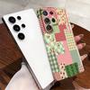 Amazon Lista Funda de Teléfono Patchwork a Cuadros Retro Samsung S25Ultra Agujero de Precisión Cubierta Protectora A54 Funda Anticaída