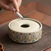 Tarro Ruyao Dunhuang Fengling de Cerámica para Residuos de Té, Papelera para Mesa de Té, Cenicero Anti-Humo, Decoración Personalizada para el Hogar, Creatividad de Lujo Ligero