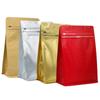 Bolsa de café tipo stand-up con sellado de ocho lados y válvula, Bolsa autosellante para envasado de granos de café, Bolsa de papel de aluminio con sellado de ocho lados auto-parante