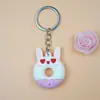 Nuevo Llavero Colgante de Goma Suave de Dibujos Animados de PVC Dona Accesorios para Bolsas Tienda de Comida Creativa Regalos Pequeños