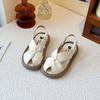 Sandalias para Niñas para Niños Mayores, Estilo Nuevo Verano 2025, Punta Abierta, Suela Blanda, Zapatos de Playa de Princesa para Niñas