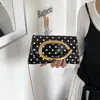 Moda Poá Corrente Retrô 2026 Novo Estilo Elegante Feminino Início do Verão Grande Capacidade Festa de Jantar Uma Alça Transversal Bolsa Quadrada Pequena