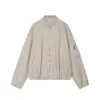 Chaqueta Bomber de Moda Casual Holgada Adelgazante para Mujer Ins Transfronteriza Europea y Americana 2026 Ropa Exterior de Lana para Mujer