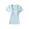 Camiseta RY2642-26 de Verano Macaron Multicolor de Manga Corta Ajustada con Almohadillas en el Pecho y Cuello en U para un Aspecto Adelgazante