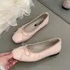 Sapatos rosa estilo fada com salto plataforma e laço para mulheres, novo modelo de início de primavera, adequados para combinar com saias, sapatos Mary Jane franceses