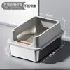 Bandeja para gatos de acero inoxidable semi-cerrada extragrande, inodoro para gatos con valla alta anti-salpicaduras, suministros para mascotas al por mayor