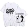 Camiseta Hip Hop Metal Rock Gótica Camiseta de Algodão Estampada Moda Streetwear Casual Solta Tops Masculinos e Femininos