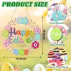 Transfronterizo 2025 Producto Nuevo Creativo Flores de Primavera Fiesta del Conejo Señal de Bienvenida para Puerta Principal Placa de Madera de Pascua