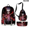 Mochila Escolar Anime 3D Nova Transfronteiriça, Mochila, Estojo, Bolsa de Ombro, Três Peças