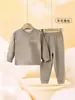 Pijama térmico para niños para otoño e invierno, conjunto de ropa interior térmica sin costuras de lana y seda para niños y niñas, conjunto de ropa interior engrosada