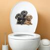 Nuevo divertido m86 caricatura lindo cachorro tres hermanos baño inodoro pegatinas para inodoro pegatinas de pared decorativas