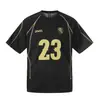 Yidao Vintage 2026 Verão Novo Retrô Americano Linha Hasselblad Esportiva Digital Gola Redonda Caimento Solto Versátil Manga Curta Camiseta Masculina