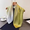 Lenço Quadrado Estampado Estilo Simples Degradê Xale Lenço de Pescoço Toque de Luxo Lenço Quadrado Pequeno para Amarrar Lenço de Cabeça Lenço de Seda Lenço