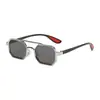 Óculos de Sol com Armação de Metal Lente Dupla Masculino Outdoor Anti-UV Moda Estilo Esportivo Haste Vermelha Óculos Aviador Ins