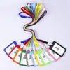 Lanyard con insignia al por mayor cubierta para tarjeta de identificación de trabajo de autobús tarjeta de fábrica transparente de doble cara identificación de estudiante tarjeta de trabajo de empleado