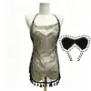 Chao Mu Lingerie Sexy para Mulheres Transparente Bordado Puro Desejo Pijama Saia Curta Provocante Apaixonado Conjunto de Dormir Jacquard qq