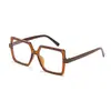 Óculos Retrô Quadrados Grandes Personalizados Rain's Versáteis com Bloqueio de Luz Azul para Homens e Mulheres com Cores Contrastantes e Lentes de Grau