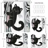 Cortina de Ducha Linda con Patrón de Gato Negro, Set de Cortinas de Ducha Elegante de Alta Gama, Decoración del Hogar, Hecho a Medida con Tu Propia Imagen