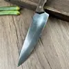 Cuchillo para deshuesar con mango de madera maciza Damasco, Herramienta de cocina específicamente para rebanar y cortar carne, Adecuado para dividir cerdo, res y cordero, Cuchillo de carnicero