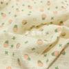 Tela de crepé de gasa de algodón de doble capa con estampado floral pequeño, estilo japonés y coreano, para ropa de hogar y pijamas.