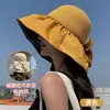 Sombrero de Pescador de Ala Ancha con Cubre Rostro para Mujer, Sombrero de Sol de Verano, Estilo Coreano, Versátil, Viajes al Aire Libre, Sombrero de Protección Solar
