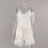 Conjunto Duas Peças de Camisola e Shorts de Cetim com Renda Europeu e Americano 2026, Pijama Confortável de Seda Gelada Outono e Inverno, Roupa de Casa Feminina