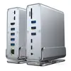 Estação de Docking para Desktop Tipo-C Expansor para Celular e Laptop Projeção de Tela Dupla HD com Telas Diferentes Carregamento PD Placa de Rede Gigabit