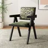 Cadeira Nórdica de Rattan para Varanda, Cadeira de Jantar de Madeira Maciça com Encosto para Uso Doméstico, Cadeira de Rattan Simples para Lazer para Pousada Chandigarh Metal