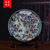 Regalo artesanal al por mayor, imagen decorativa retro china Baizi, plato para sentarse, disco, gabinete de vino, decoración de cerámica al por mayor