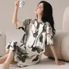 Bata de Noche para Mujer Verano Algodón Puro Manga Corta Casual Delgada Pijama Chica Linda Falda de Verano 2026 Ropa de Casa Nueva