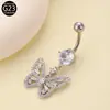 Anillo para ombligo de aleación de titanio G23 mariposa incrustado con circonita Moda europea y americana Joyería para perforaciones F136 Venta al por mayor transfronteriza de Amazon