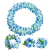 Fiesta Kaifeng 80 piezas flor cifrado engrosado collar hawaiano anillo para la cabeza pulsera juego de cuatro piezas actuación en escenario disfraz