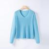 26 Nuevo Estilo Primavera y Verano Tejido de Punto de Seda de Morera y Cachemira Holgado Ropa Exterior para Mujer Suéter Pulóver de Cuello V para Otoño y Principios de Otoño