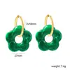 Pendientes para Niñas Dulces Estilo Ins Europeo y Americano Sencillos Lindos Personalizados Forma de Flor de Resina Pendientes de Comercio Exterior Dopamina para Mujer