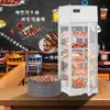 Refrigerador de escritorio Brochetas para barbacoa Pastelería occidental Vitrina para pasteles Vidrio en los cuatro lados Vitrina de bebidas para tienda de conveniencia Refrigerado por aire